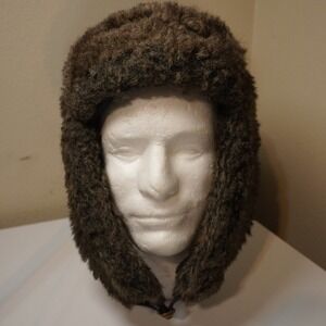 Target Faux Fur Trapper Hat Winter Ear Flap Warm Brown One Size
